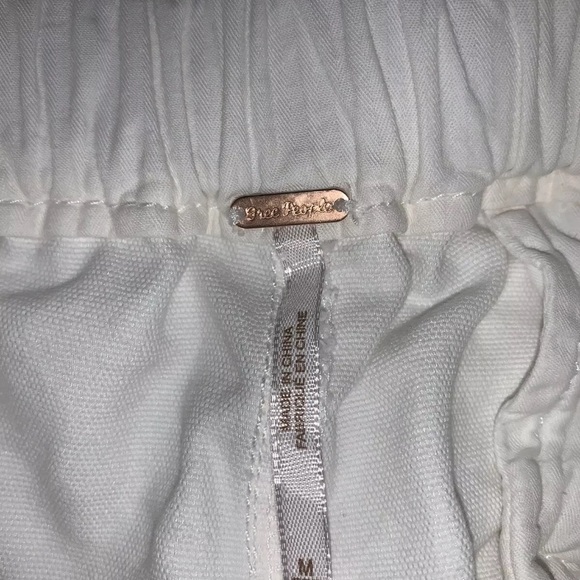 Free People Womens White Margate Pleated Trousers Pants M - Picture 6 of 9